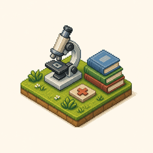Science and Health isometric pixel art