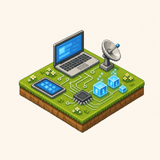 Technologies isometric pixel art